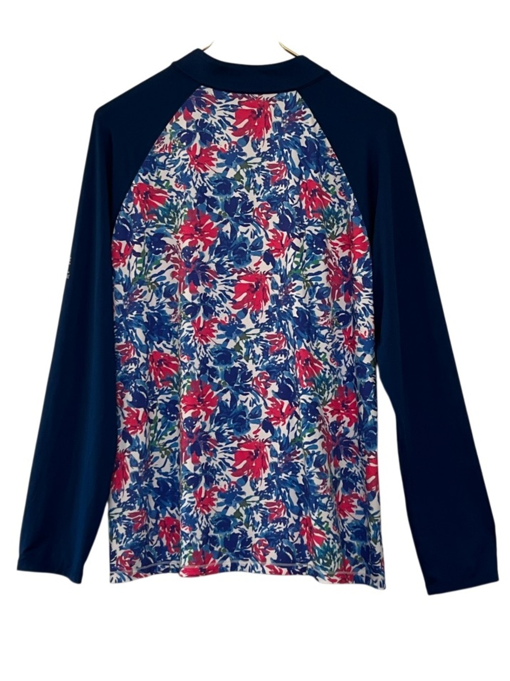 Reel Legends Reel-Tec Long Sleeve Floral Quarter Zip Performance Top XL - Picture 3 of 7